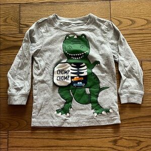 Carter's Green Dinosaur Long Sleeve Tee Gray